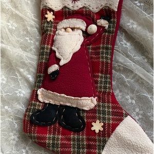 Vintage Dan Dee Santa Christmas Stocking